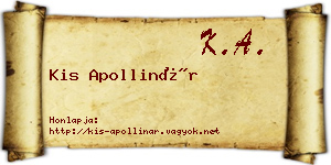 Kis Apollinár névjegykártya